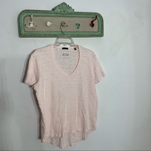 ATM Oversized V-neck short sleeve T-shirt burn out cotton woman’s xs tee - Picture 8 of 8